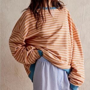 We The Free Classic Striped Oversized Crewneck